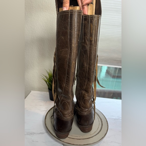 Ariat Tall Leather Western Riding Boots 8.5 B Brown Knee High Cowgirl - Picture 9 of 12